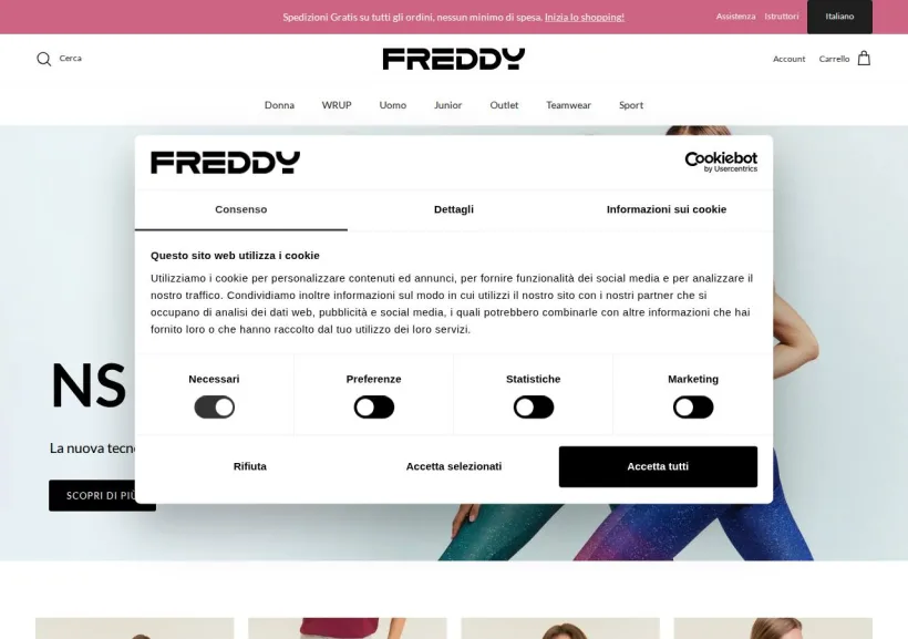 Schermata della pagina offerta di Freddy
