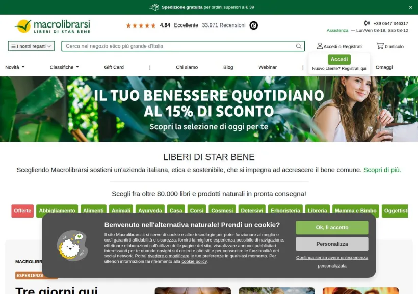 Schermata della pagina offerta di Macrolibrarsi