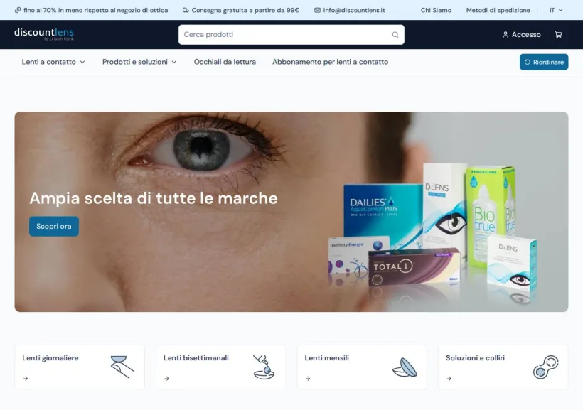 Schermata della pagina offerta di Discountlens