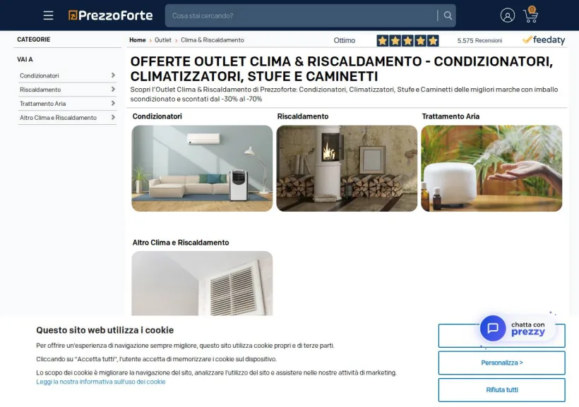 Schermata della pagina offerta di PrezzoForte