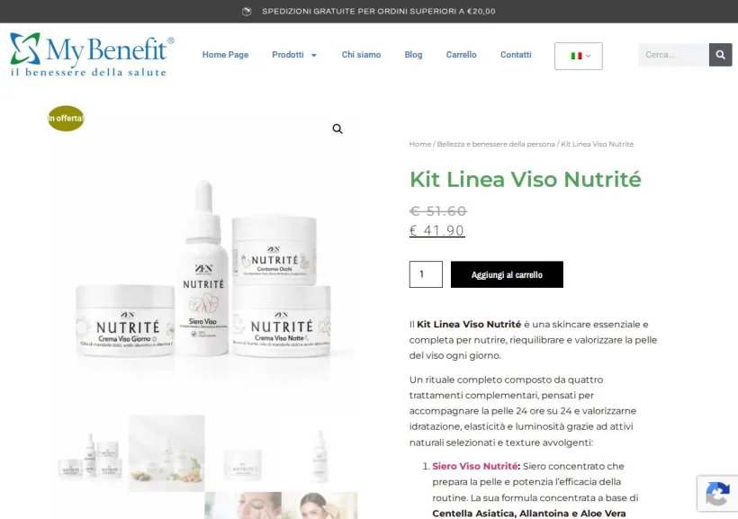 Schermata della pagina offerta di MyBenefit