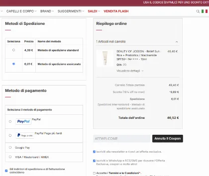 Test al checkout
